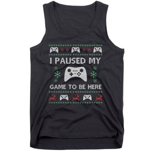 Gamer Paused My Game Ugly Christmas Sweater Tank Top