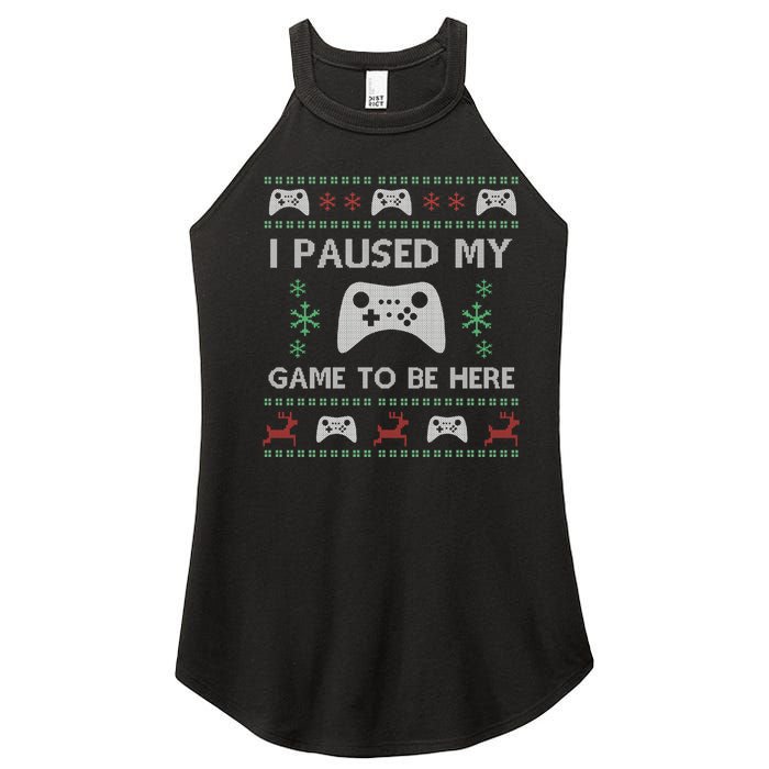 Gamer Paused My Game Ugly Christmas Sweater Women's Perfect Tri Rocker Tank