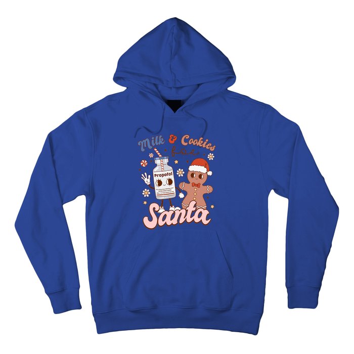 Groovy Propofol Milk And Cookies For Santa Nurse Christmas Gift Hoodie