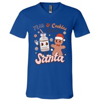 Groovy Propofol Milk And Cookies For Santa Nurse Christmas Gift V-Neck T-Shirt