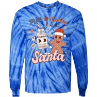 Groovy Propofol Milk And Cookies For Santa Nurse Christmas Gift Tie-Dye Long Sleeve Shirt