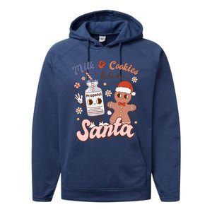 Groovy Propofol Milk And Cookies For Santa Nurse Christmas Gift Performance Fleece Hoodie