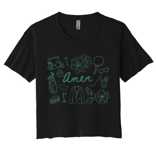 Golf Par Master Golfer Golf Lover Amen Crop Top