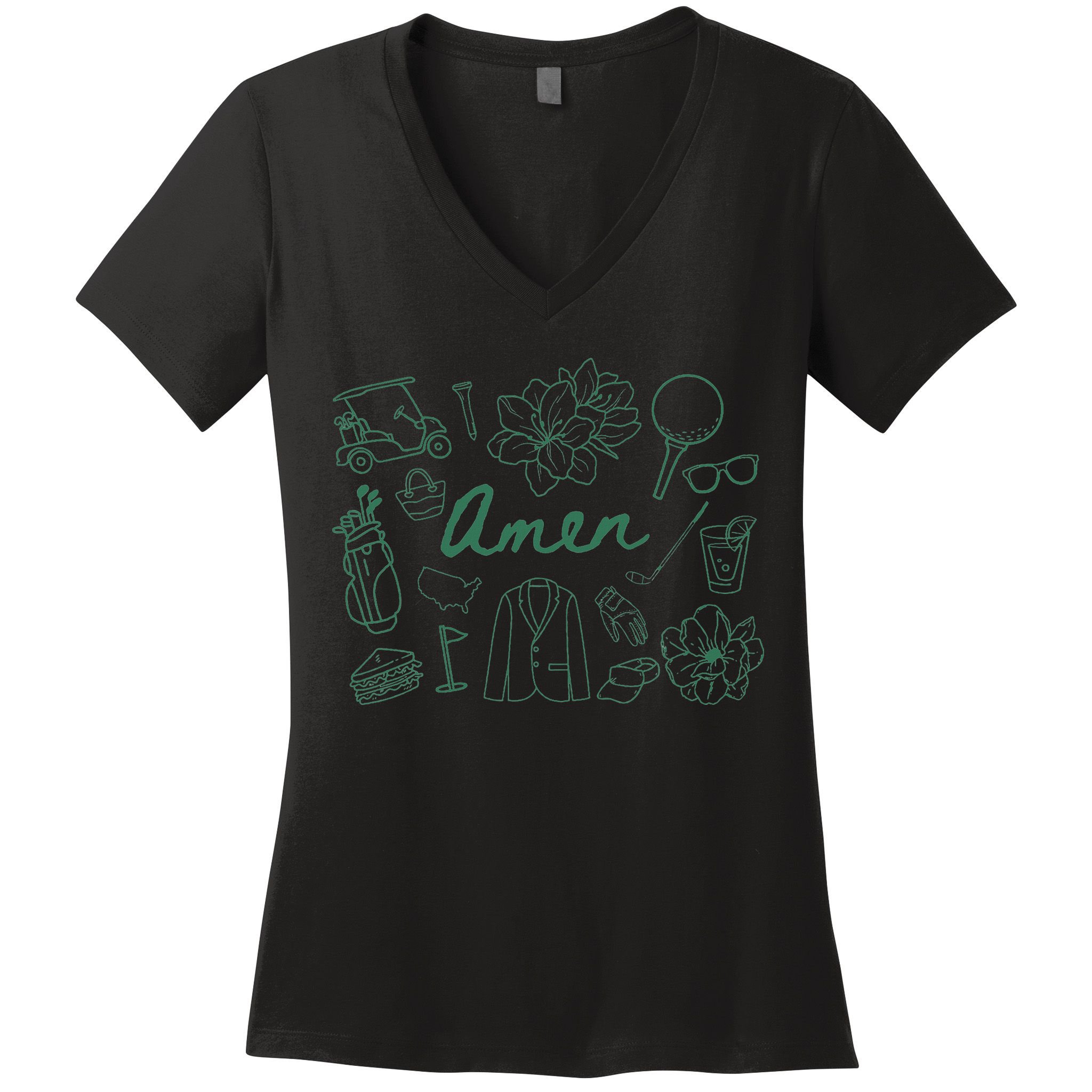 Golf Par Master Golfer Golf Lover Amen Women's V-Neck T-Shirt