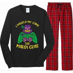 Gamer Paused My Game Mardi Gras Gaming Long Sleeve Pajama Set