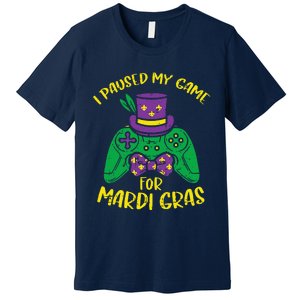 Gamer Paused My Game Mardi Gras Gaming Premium T-Shirt