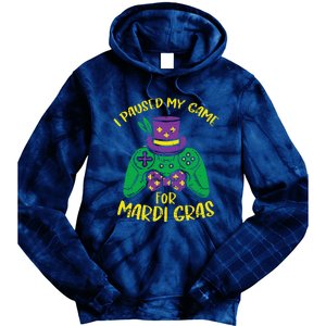 Gamer Paused My Game Mardi Gras Gaming Tie Dye Hoodie