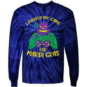 Gamer Paused My Game Mardi Gras Gaming Tie-Dye Long Sleeve Shirt