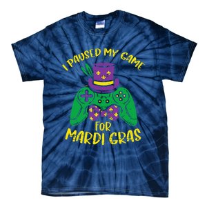 Gamer Paused My Game Mardi Gras Gaming Tie-Dye T-Shirt