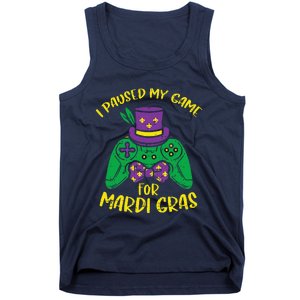 Gamer Paused My Game Mardi Gras Gaming Tank Top