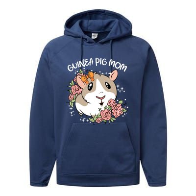 Guinea Pig Mom Cute And Funny Gift For Pet Animal Lovers Mommy Mama Mothers Performance Fleece Hoodie