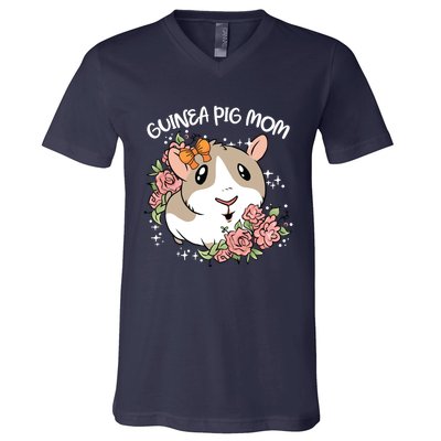 Guinea Pig Mom Cute And Funny Gift For Pet Animal Lovers Mommy Mama Mothers V-Neck T-Shirt