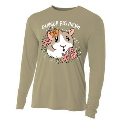 Guinea Pig Mom Cute And Funny Gift For Pet Animal Lovers Mommy Mama Mothers Cooling Performance Long Sleeve Crew