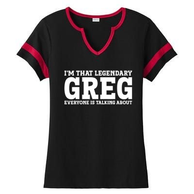 Greg Personal Name First Name Funny Greg Ladies Halftime Notch Neck Tee