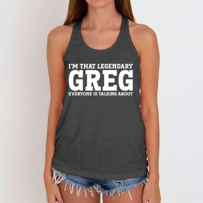 Greg Personal Name First Name Funny Greg Women's Knotted Racerback Tank