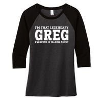 Greg Personal Name First Name Funny Greg Women's Tri-Blend 3/4-Sleeve Raglan Shirt