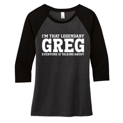 Greg Personal Name First Name Funny Greg Women's Tri-Blend 3/4-Sleeve Raglan Shirt