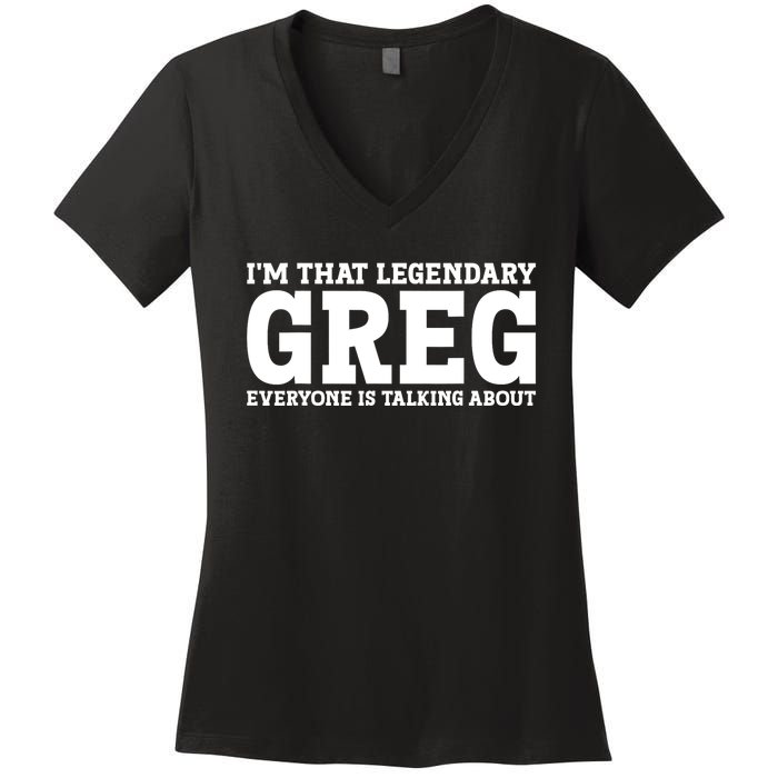 Greg Personal Name First Name Funny Greg Women's V-Neck T-Shirt