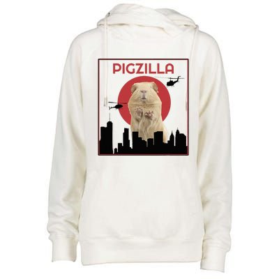 Guinea Pig Novelty Pigzilla Womens Funnel Neck Pullover Hood