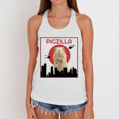 Guinea Pig Novelty Pigzilla Women's Knotted Racerback Tank