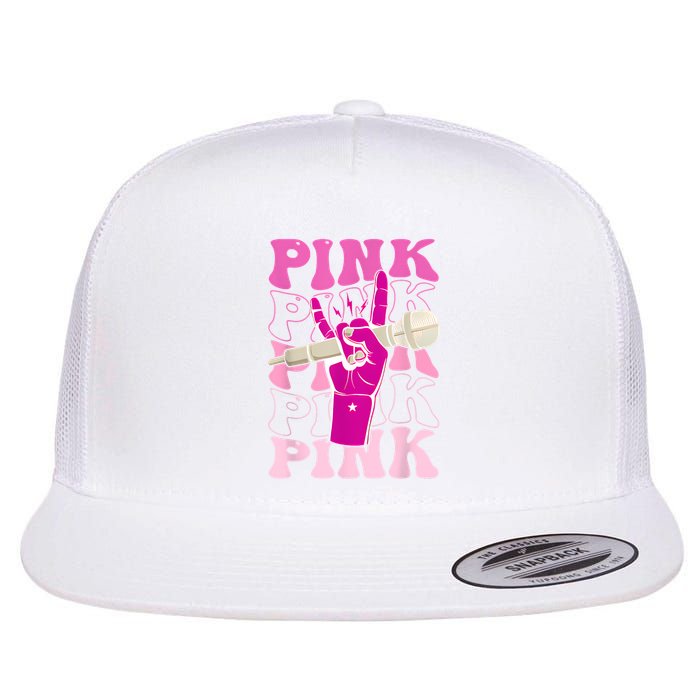 Groovy Personalized Name Retro Flat Bill Trucker Hat