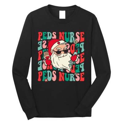 Groovy Peds Nurse Funny Christmas Pediatric Nurse Long Sleeve Shirt