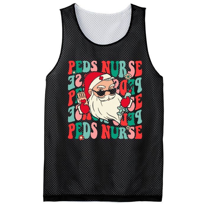 Groovy Peds Nurse Funny Christmas Pediatric Nurse Mesh Reversible Basketball Jersey Tank