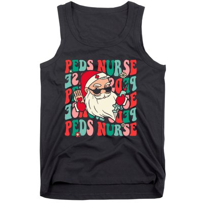 Groovy Peds Nurse Funny Christmas Pediatric Nurse Tank Top