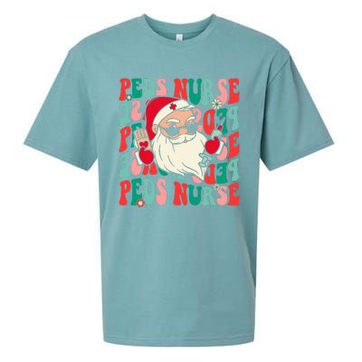 Groovy Peds Nurse Funny Christmas Pediatric Nurse Sueded Cloud Jersey T-Shirt