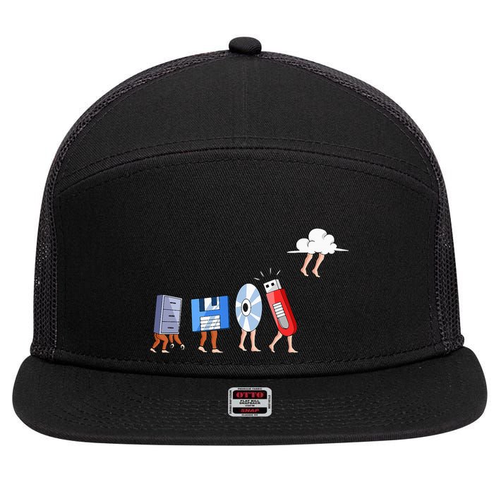Geek Programmer Nerd Developer Computer 7 Panel Mesh Trucker Snapback Hat