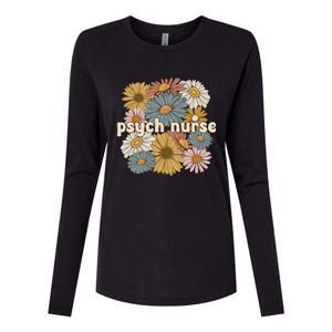 Groovy Psych Nurse Flowers Psychiatric Nursing Cute Gift Womens Cotton Relaxed Long Sleeve T-Shirt