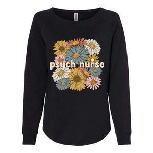 Groovy Psych Nurse Flowers Psychiatric Nursing Cute Gift Womens California Wash Sweatshirt