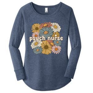 Groovy Psych Nurse Flowers Psychiatric Nursing Cute Gift Women's Perfect Tri Tunic Long Sleeve Shirt