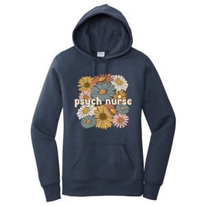 Groovy Psych Nurse Flowers Psychiatric Nursing Cute Gift Women's Pullover Hoodie