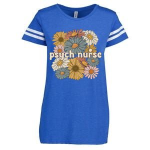 Groovy Psych Nurse Flowers Psychiatric Nursing Cute Gift Enza Ladies Jersey Football T-Shirt