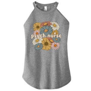 Groovy Psych Nurse Flowers Psychiatric Nursing Cute Gift Women's Perfect Tri Rocker Tank