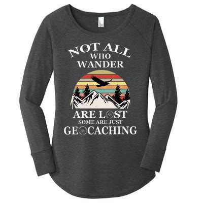 Geocaching Product Not All Who Wander Are Lost Geocacher Women's Perfect Tri Tunic Long Sleeve Shirt