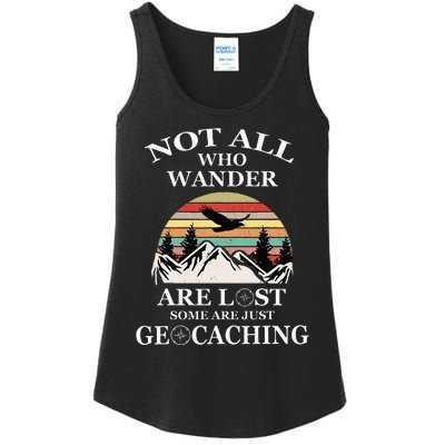 Geocaching Product Not All Who Wander Are Lost Geocacher Ladies Essential Tank