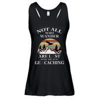 Geocaching Product Not All Who Wander Are Lost Geocacher Ladies Essential Flowy Tank