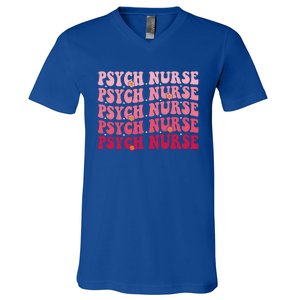 Groovy Psych Nurse Psychiatric Nursing Week Tal Health Cute Gift V-Neck T-Shirt