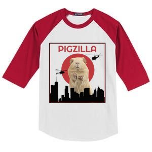 Guinea Pig Novelty Pigzilla Kids Colorblock Raglan Jersey