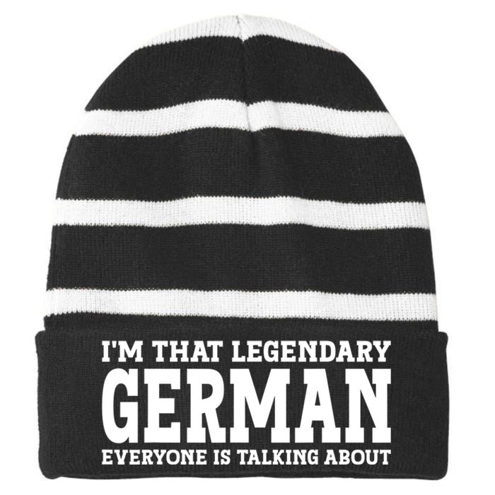 German Personal Name First Name Funny German Striped Beanie with Solid Band