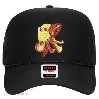 Giant Pacific Octopus High Crown Mesh Back Trucker Hat