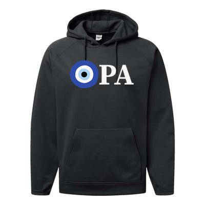 Greek Pride Opa Evil Eye Performance Fleece Hoodie