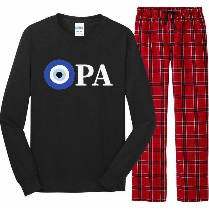 Greek Pride Opa Evil Eye Long Sleeve Pajama Set