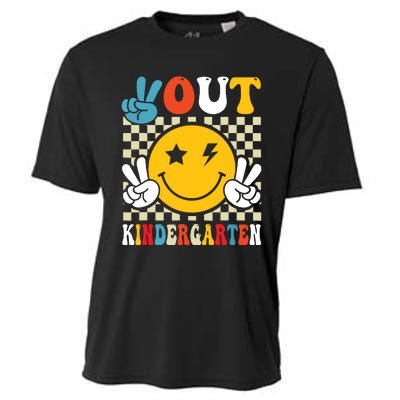 Groovy Peace Out Kindergarten Graduation Last Day Of School Cooling Performance Crew T-Shirt