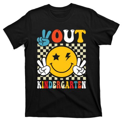 Groovy Peace Out Kindergarten Graduation Last Day Of School T-Shirt