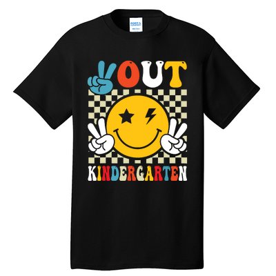 Groovy Peace Out Kindergarten Graduation Last Day Of School Tall T-Shirt