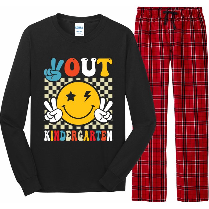 Groovy Peace Out Kindergarten Graduation Last Day Of School Long Sleeve Pajama Set