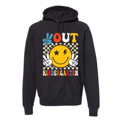 Groovy Peace Out Kindergarten Graduation Last Day Of School Premium Hoodie